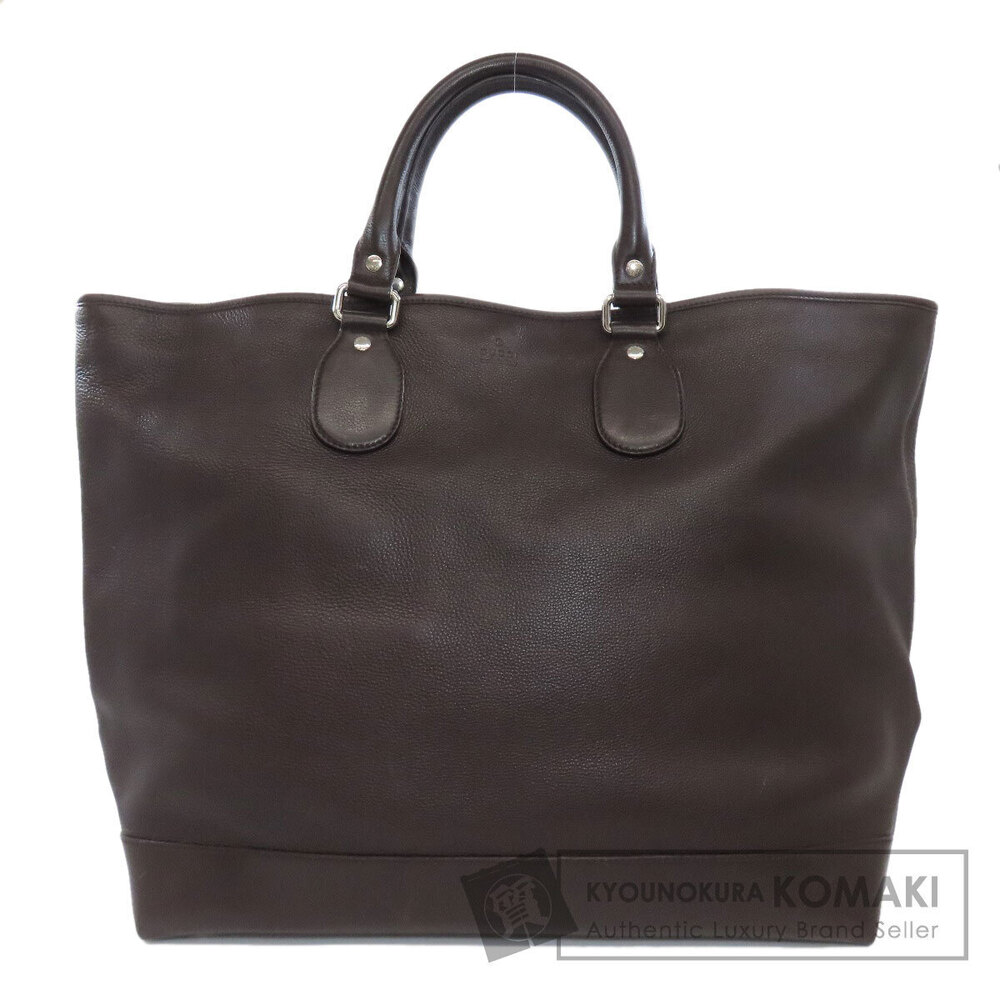 Gucci Logo Tote Shoulder Bag Leather Black